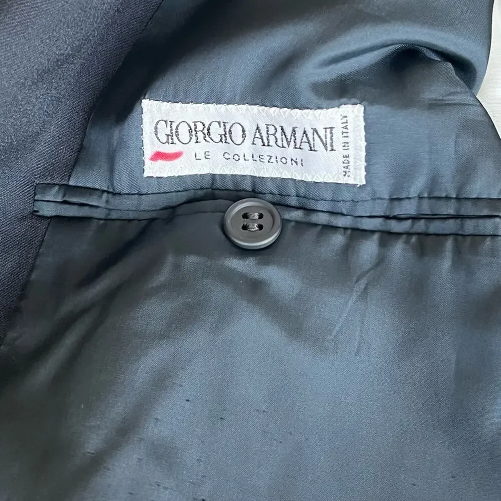 Giorgio Armani Le Collezione Men’s Wool Navy Blue Blazer Suit Jacket Size 42 L